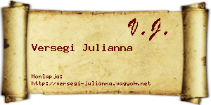 Versegi Julianna névjegykártya